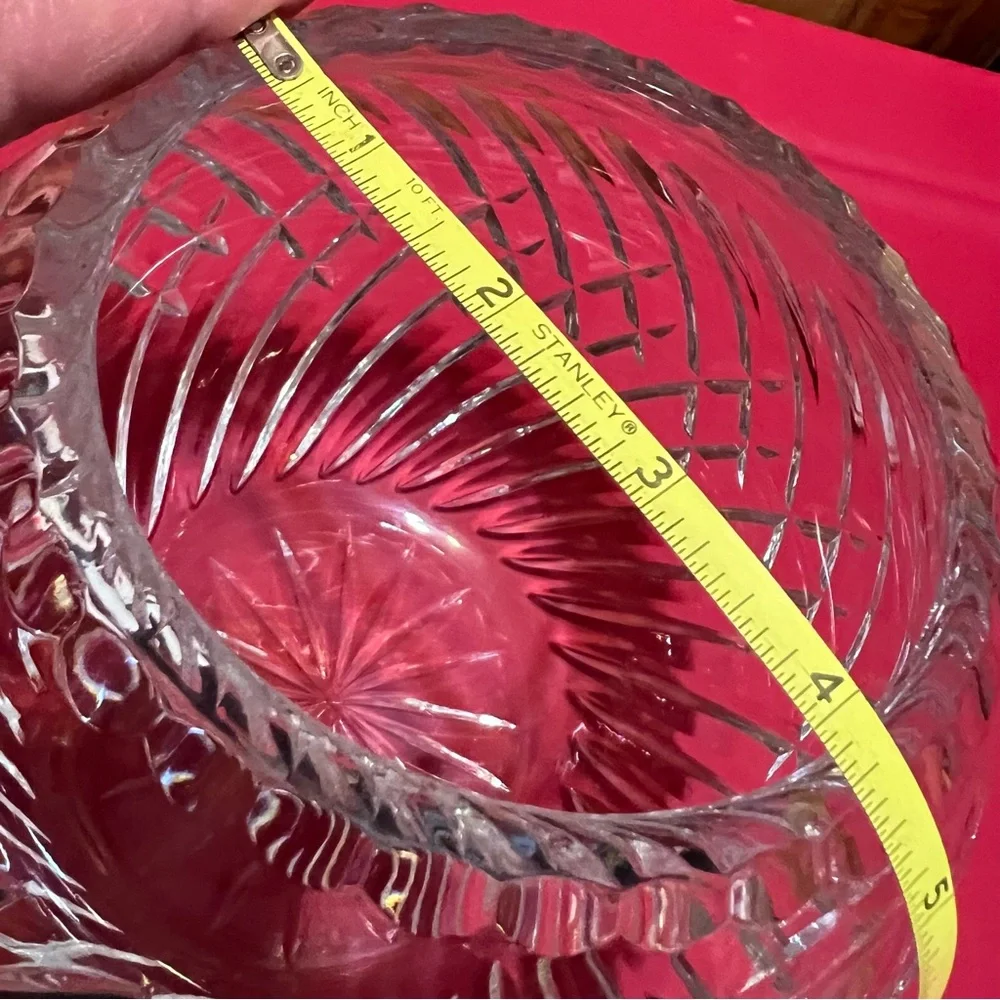 Vintage Mikasa  Leaded Crystal Cut  Large Circular Sphere Vase
